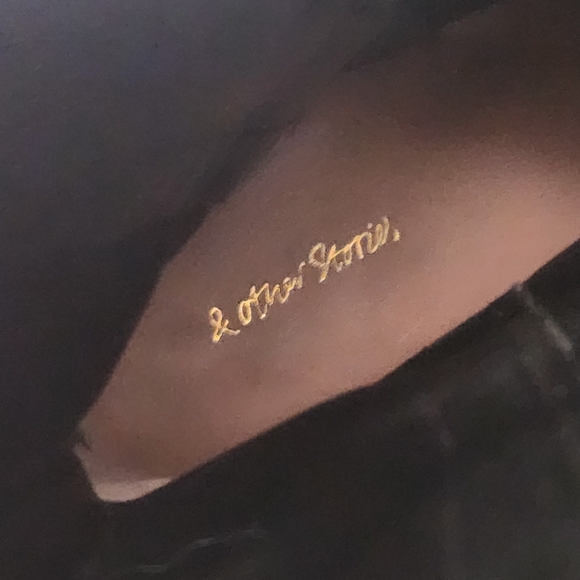 & Other Stories Black Leather Sock Heeled Ankle Boots - Picture 8 of 11